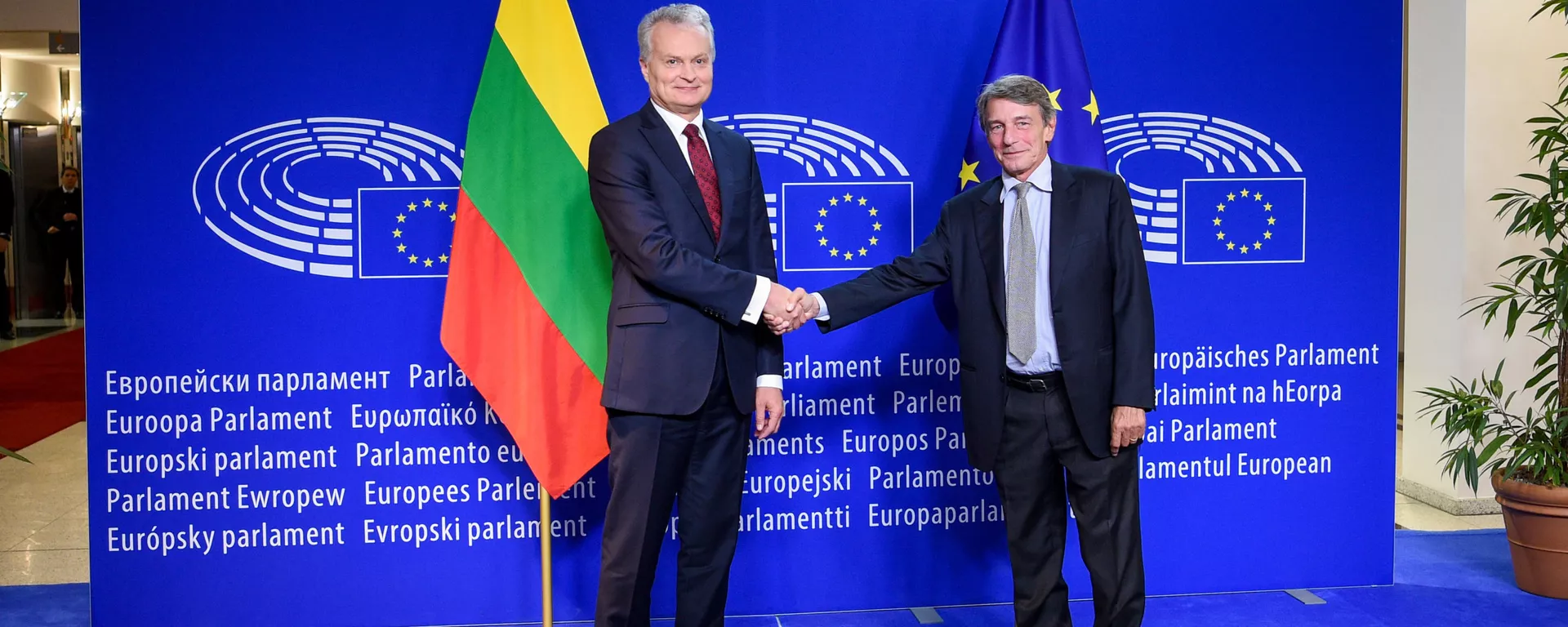 Президент Литвы Гитанас Науседа встретился со спикером ЕП Давидом-Мария Сассоли - Sputnik Lietuva, 1920, 19.09.2020