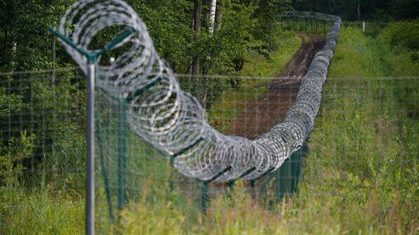 Забор на границе Латвии и России - Sputnik Lietuva
