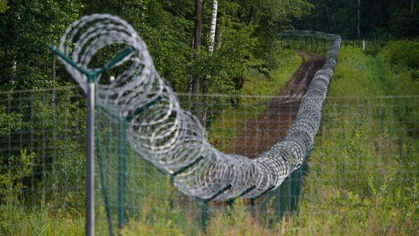 Забор на границе Латвии и России - Sputnik Lietuva