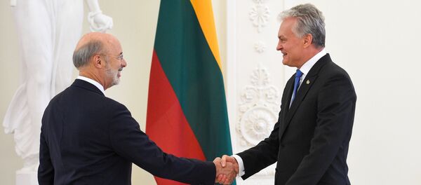 Президент Литовской Республики Гитанас Науседа встречается с губернатором Пенсильвании Томом Вулфом - Sputnik Литва
