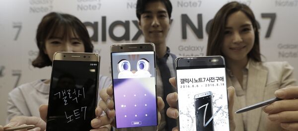 Презентация смартфона Galaxy Note 7 в Южной Корее Презентация смартфона Galaxy Note 7 в Южной Корее - Sputnik Литва