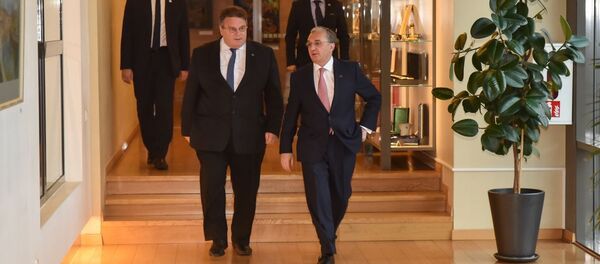 Глава МИД Литвы Линас Линкявичюс встретился в Вильнюсе с армянским коллегой Зограбом Мнацаканяном - Sputnik Литва