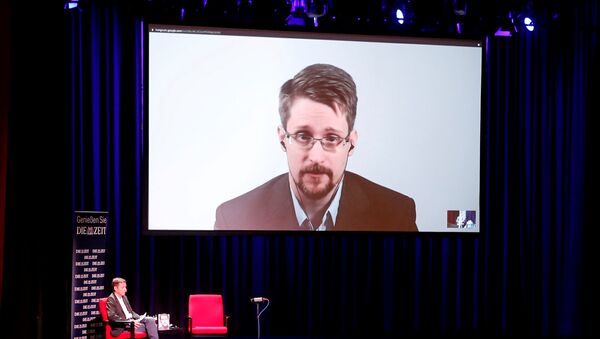 Эдвард Сноуден говорит по видеосвязи, принимая участие в дискуссии, 17 сентября 2019 года - Sputnik Литва