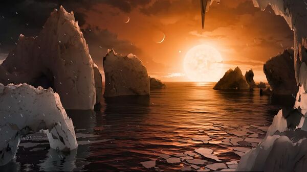 Так художник представил себе планету TRAPPIST-1f, ближайший кандидат на роль двойника Земли - Sputnik Lietuva