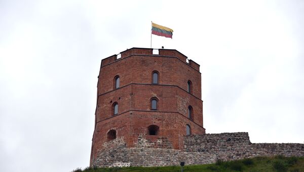 Башня Гедеминаса с литовским флагом, архивное фото - Sputnik Литва
