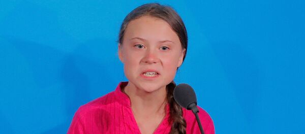 Шведская активистка Грета Тунберг выступает на саммите ООН по климату в Нью-Йорке - Sputnik Lietuva