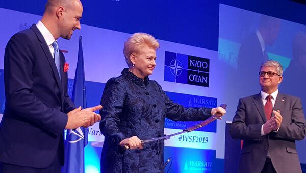 Экс-президент Даля Грибаускайте была награждена Почетным рыцарским орденом и мечом в Варшаве - Sputnik Литва