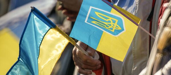 Украинские флажки, архивное фото - Sputnik Литва