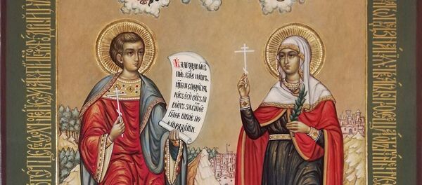 Икона Мученики Евлампий и Евлампия, архивное фото - Sputnik Литва