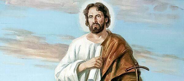 Святой Всехвальный апостол Филлип на Аравийском полуострове, художник Ольга Денисенко, архивное фото Святой Всехвальный апостол Филлип на Аравийском полуострове, художник Ольга Денисенко, архивное фото - Sputnik Литва