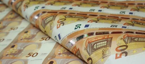 Печать новых купюр достоинством в 50 евро - Sputnik Литва