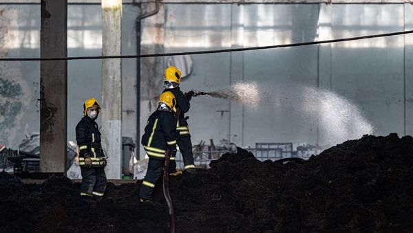Пожарные борются с огнем в Алитусе - Sputnik Литва