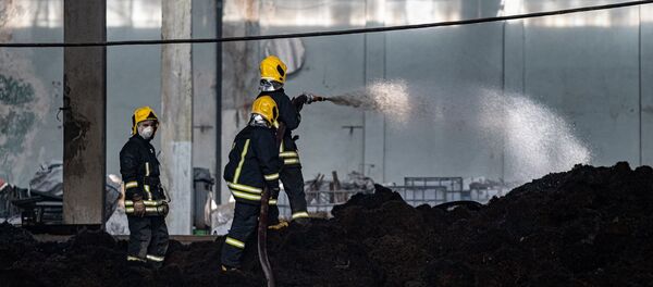 Пожарные борются с огнем в Алитусе - Sputnik Литва