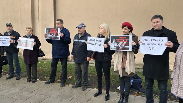 Пикет в поддержку Альгирдаса Палецкиса, 21 октября 2019 года - Sputnik Литва