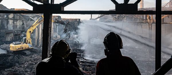 Тушение пожара в Алитусе - Sputnik Литва