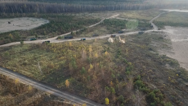 Стрельба бомбардировщиков B-52 ВВС США по целям на полигоне в Казлу-Руде - Sputnik Литва