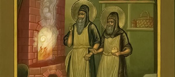 Преподобные Спиридон и Никодим, просфорники Печерские - Sputnik Литва