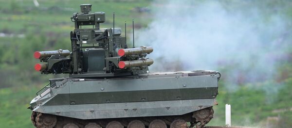 Боевой робот Уран-9 на выставке День передовых технологий правоохранительных органов РФ Боевой робот Уран-9 на выставке День передовых технологий правоохранительных органов РФ - Sputnik Lietuva