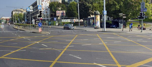 Перекресток со светофором в Литве, архивное фото - Sputnik Литва