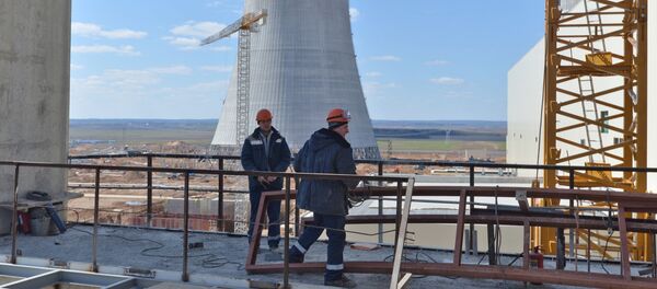 Строительство Белорусской АЭС, архивное фото Строительство Белорусской АЭС, архивное фото - Sputnik Литва
