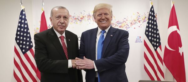 Президент Турции Реджеп Эрдоган и президент США Дональд Трамп, архивное фото Президент Турции Реджеп Эрдоган и президент США Дональд Трамп, архивное фото - Sputnik Lietuva