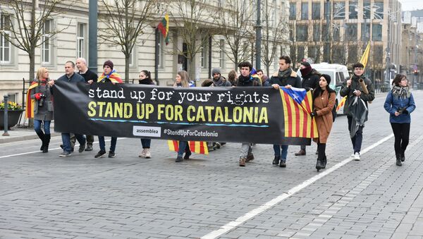 Акция в поддержку Каталонии в Вильнюсе - Sputnik Lietuva