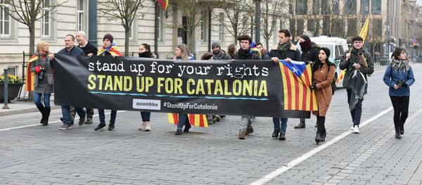 Акция в поддержку Каталонии в Вильнюсе Акция в поддержку Каталонии в Вильнюсе - Sputnik Lietuva