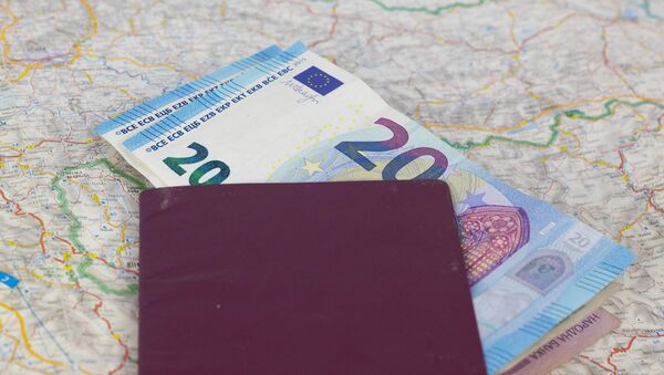 Паспорт и деньги, архивное фото - Sputnik Литва