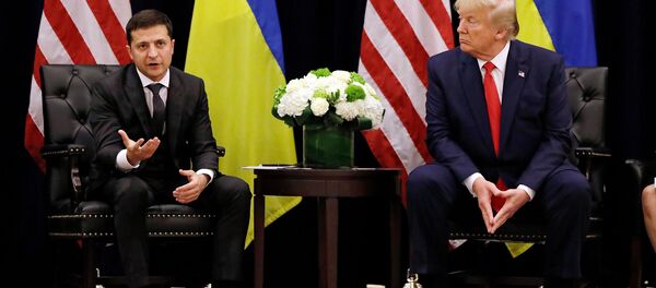 Президент Украины Владимир Зеленский и президент США Дональд Трамп, архивное фото Президент Украины Владимир Зеленский и президент США Дональд Трамп, архивное фото - Sputnik Литва