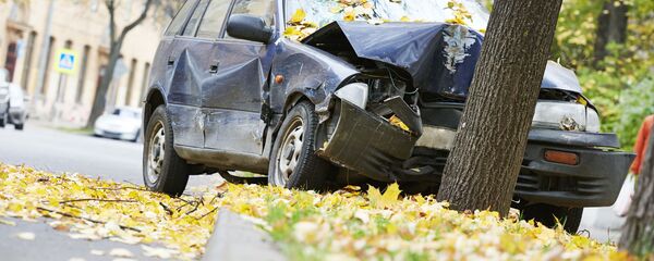 Авария, машина врезалась в дерево, архивное фото Авария, машина врезалась в дерево, архивное фото - Sputnik Литва