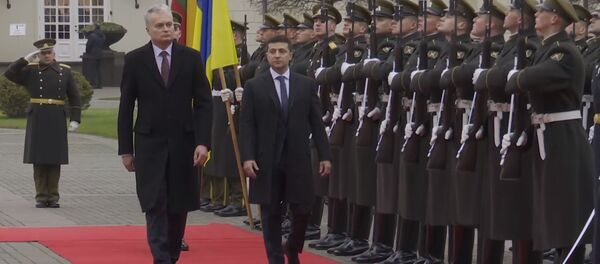 Официальную церемонию встречи Зеленского в Вильнюсе показали на видео - Sputnik Lietuva