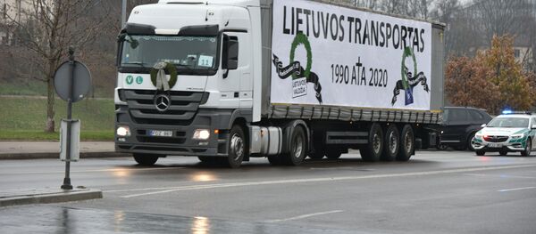 Акция автоперевозчиков в Вильнюсе - Sputnik Литва