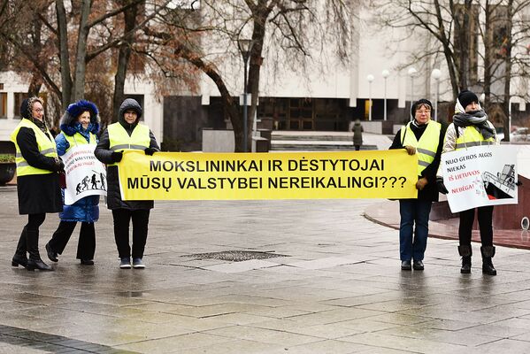 Акция протеста учителей в Вильнюсе - Sputnik Литва