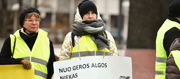 Акция протеста учителей в Вильнюсе - Sputnik Литва