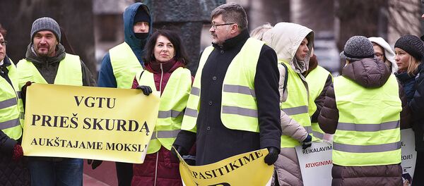 Акция протеста учителей в Вильнюсе - Sputnik Литва