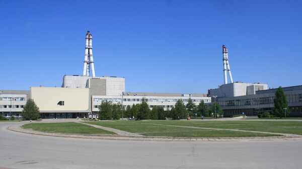 Главный вход и трубы двух реакторов ИАЭС - Sputnik Литва