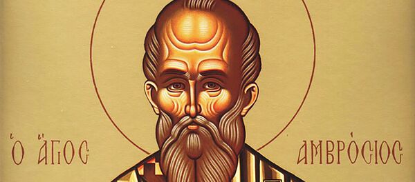 Святитель Амвросий, епископ Медиоланский Святитель Амвросий, епископ Медиоланский - Sputnik Литва