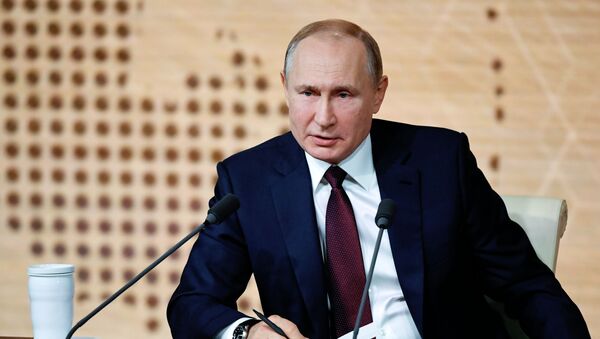 Ежегодная большая пресс-конференция президента РФ В. Путина, 19 декабря 2019 - Sputnik Литва