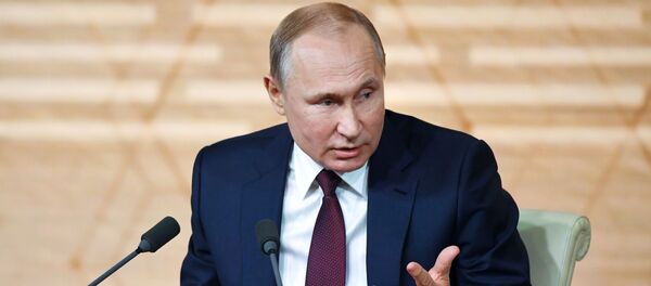 Ежегодная большая пресс-конференция президента РФ В. Путина, 19 декабря 2019 Ежегодная большая пресс-конференция президента РФ В. Путина, 19 декабря 2019 - Sputnik Lietuva