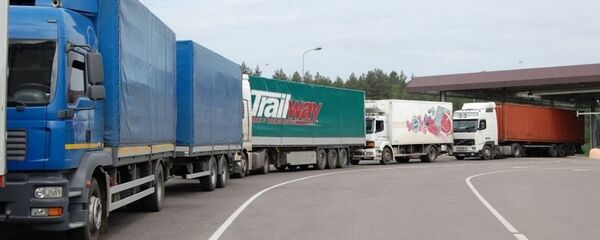 Vilkikų eilė Lietuvos ir Baltarusijos pasienyje - Sputnik Lietuva