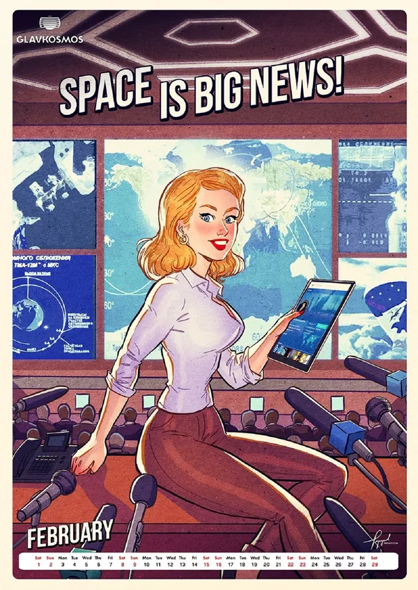 Пин-ап календарь для Роскосмоса: Let`s go to space Пин-ап календарь для Роскосмоса: Let`s go to space - Sputnik Lietuva