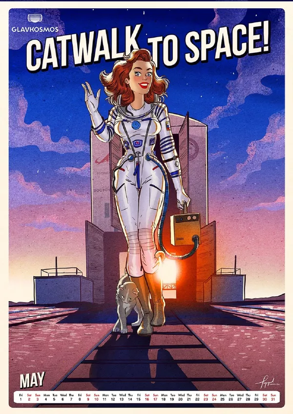 Пин-ап календарь для Роскосмоса: Let`s go to space Пин-ап календарь для Роскосмоса: Let`s go to space - Sputnik Lietuva