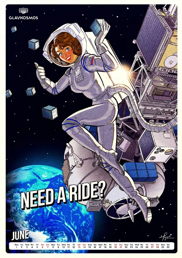 Пин-ап календарь для Роскосмоса: Let`s go to space Пин-ап календарь для Роскосмоса: Let`s go to space - Sputnik Lietuva