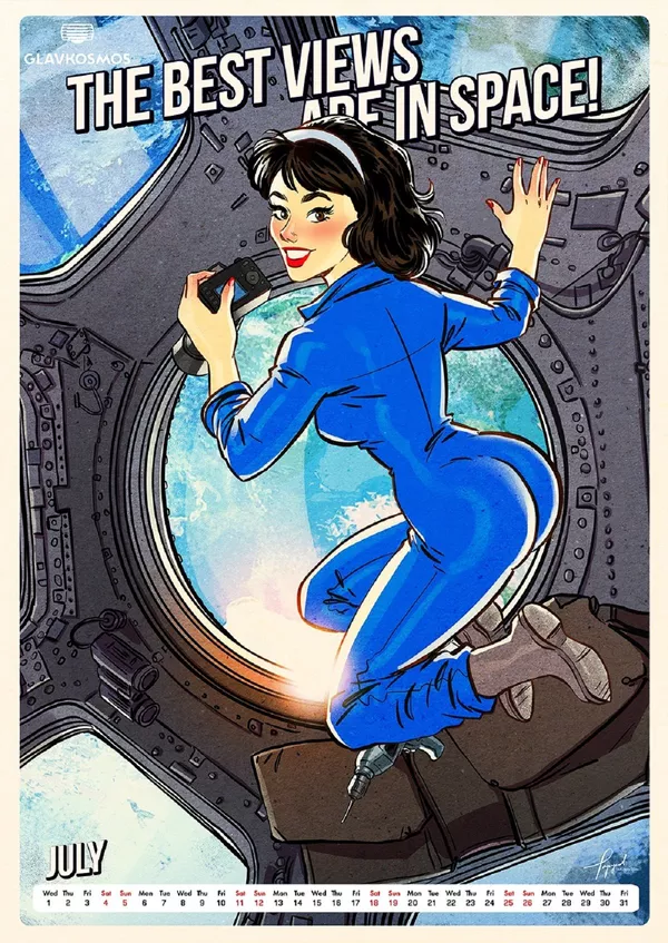 Пин-ап календарь для Роскосмоса: Let`s go to space Пин-ап календарь для Роскосмоса: Let`s go to space - Sputnik Lietuva