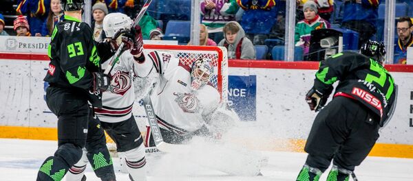 Игра КХЛ финский Йокерит против Динамо Р, архивное фото Игра КХЛ финский Йокерит против Динамо Р, архивное фото - Sputnik Литва