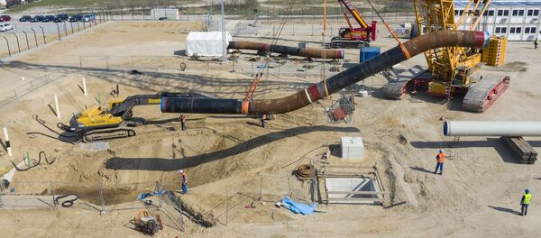 Строительство трубопровода Северный поток - 2 в Лубмине, архивное фото - Sputnik Литва