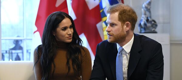 Принц Гарии и Меган Маркл во время визита в Канаду, 7 января 2020 года - Sputnik Литва
