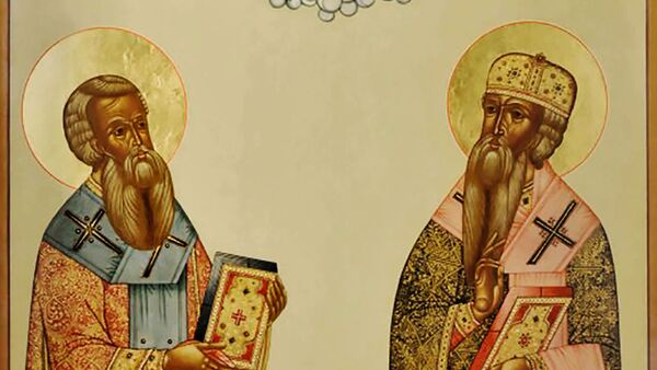 Святители Афанасий и Кирилл, архиепископы Александрийские  - Sputnik Литва