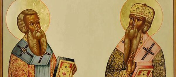 Святители Афанасий и Кирилл, архиепископы Александрийские  - Sputnik Литва