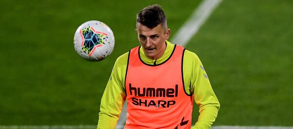 Защитник сборной Литвы Эдвинас Гирдвайнис, архивное фото - Sputnik Литва